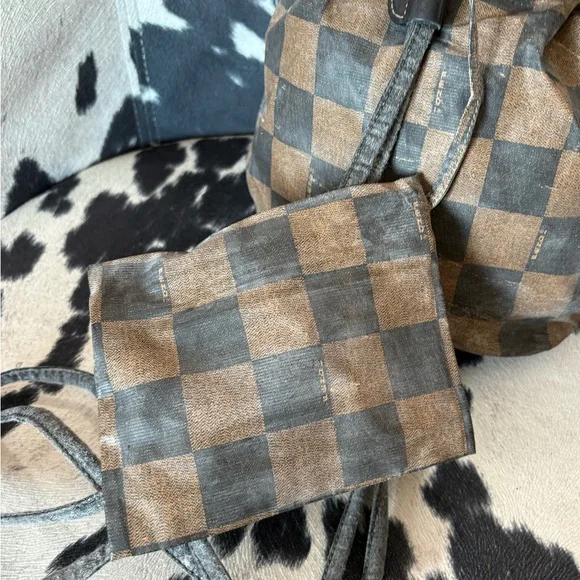 Fendi Black and Brown Checkered Backpack - Picture 9 of 16